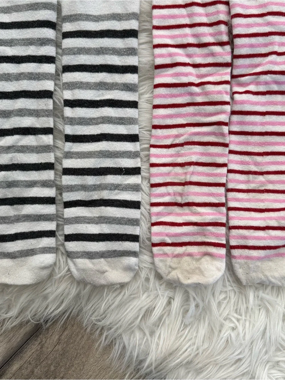 Toddler knee high striped socks, fox and cat animal print